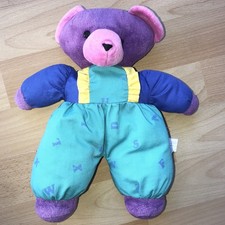 Gegu ABC Bär 🐻 90er Stofftier Plüschtier alt grün Lila blau mit Rassel