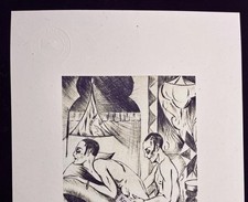 Erotische Lithographie - „Freunde Gays“ 1925 - Ernst Gerhard - LGBT Doggy Style