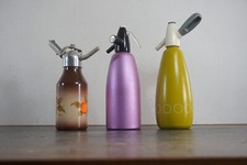 3 x Original Soda Syphon violett 60er 70er Retro Vintage