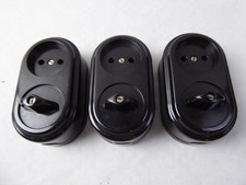 schöne alte Drehschalter Steckdosen Kombi Bakelit - Serienschalter - NEU - NOS