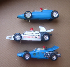 Slot Car Formula 500 + Lotus blau, weiß Rennbahnautos 3 Stück Sammlungsauflösung
