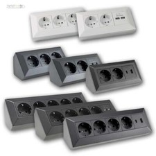 Möbel-Steckdose Steckdosenblock Aufbau-Montage-Steckdose 45°angewinkelt Küche