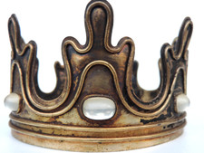 ALTE MADONNAKRONE MARIENKRONE MADONNA KRONE BRONZE / MESSING GLASSTEINE  ANTIK