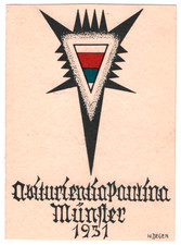 Münster i.W., Gymn.,"Abturientia,Paulina, 1931,  Studentika, Karte, ungel. Orig.