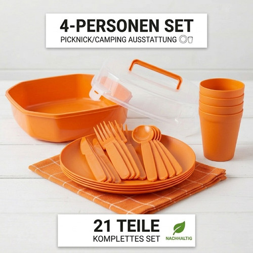 Camping geschirr set - camping, 4