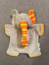JAKO-O Schmusetuch Schnuffeltuch Kuscheltuch Elefant grau orange gestreift