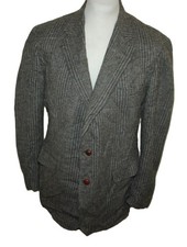 Cricketeer Tweed Sakko Herren Grau ca. Gr. 52 – USA Blazer Klassiker Harris Look