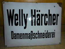 altes Emailschild Schild Werbeschild Emailleschild Welly Härcher Leipzig