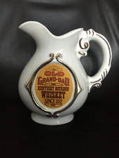 OLD GRAND-DAD Whisky Karaffe Keramik Pitcher Wasserkrug Vintage Werbung PUB Bar