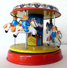 mechanisches  Blech-Karussell,  Pferde, - Sammlungsauflösung wg.Alter 84 J