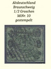 AD Braunschweig MiNr. 10 -1/2 Silber Groschen, gestempelt, schönes Sammlerstück