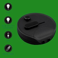 Universal Schwarz IN Line Lampe Fuß Dimmer Schalter 4W-250W Weißglühend LED Cfl