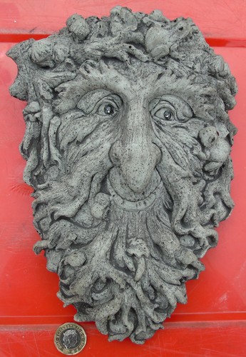 Grüner mann plakette - plakette, stein