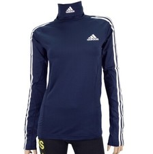 Adidas Damen Ski Rolli Warm Langlauf Alpin Sport Pullover Sweatshirt blau/weiß