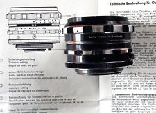 M42:   2,8/50 mm Edixa-Xenar (Zebra) + Beschreibung Schneider-Kreuznach, 1961