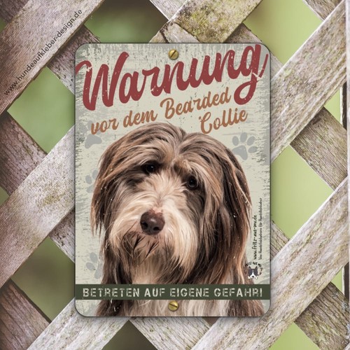 Bearded collie schild 15x21cm - schild,