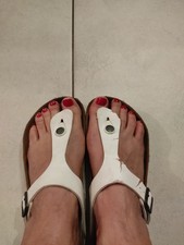 Birkenstock Damen gebraucht N 38 weiß, Mod Gizeh 