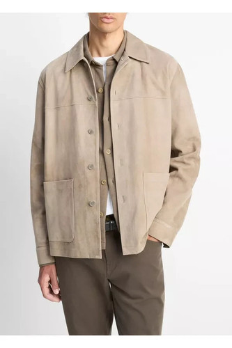 Sandfarbene feldlederjacke - sandfarbene,