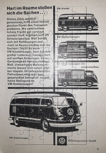 Werbeanzeige volkswagen bus - werbeanzeige, vw
