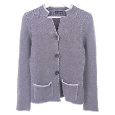CAPPELLINI Strickjacke Strickblazer Cardigan Muster Merino Braun Gr. IT 40 D 36