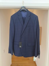 100% Schurwolle Herren Blau