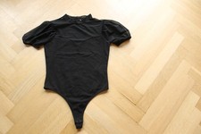 edle NA-KD Body-bluse S Blusen-body transparent kurzarm durchsichtig party nakd