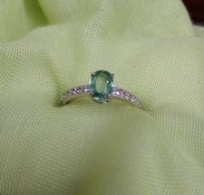 Mint-Kyanit Silberring / Gr.19  (Mit Zertifikat)