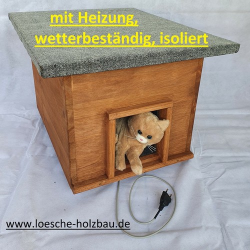Katzenhaus mit heizung lasur - katzenhaus,