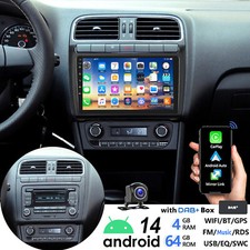 DAB+ 4+64GB Für VW Polo 6R 6C 2009-2017 GPS Navi BT Autoradio Android 14 Carplay