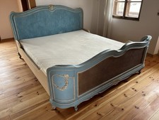 Chippendale-Ehebett Doppelbett mit Wiener Geflecht, 1930er Jahre