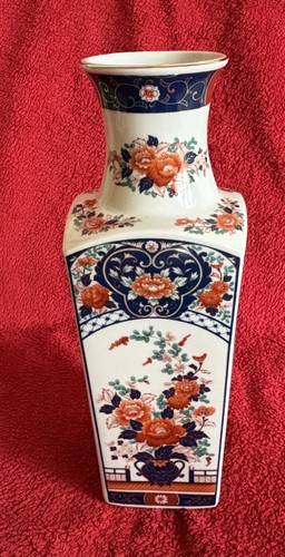 Eckige blumenvase imari stil - eckige, imari-stil