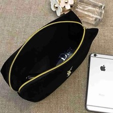 Kosmetiktasche samt schwarz - kosmetiktasche,