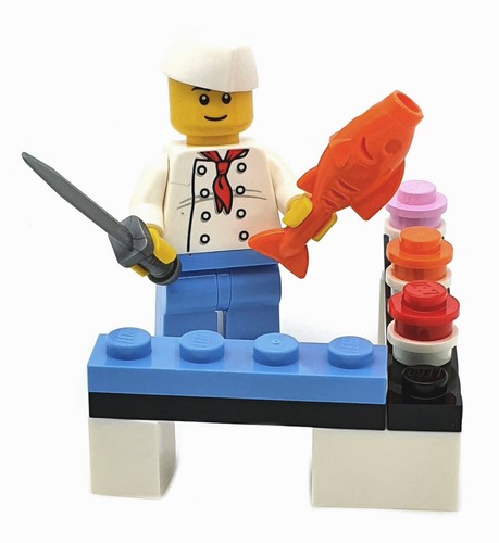 Lego city fischverkäufer - fischverkäufer, mit
