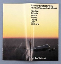 LUFTHANSA NEUE ZIELE AIRLINE PROSPEKT SOMMER 1985 FLUGPLAN ERSTE KLASSE