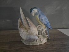 Porzellan Figur Vogel Papagei-Gruppe Wagner & Apel 20x16x20cm