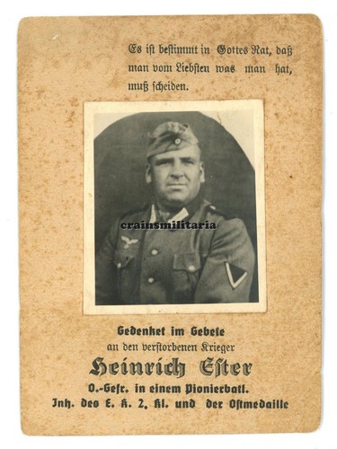 Orig sterbebild pionier - orig.,