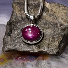 Stern Rubin Anhänger, 925er