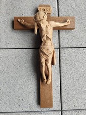 Holzkreuz Kruzifix mit Jesus geschnitzt, alt