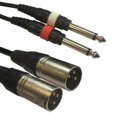 ADAPTER KABEL 2x  Klinke 6,3mm auf 2x XLR male 1,5m Verstärker Mischpult  NEU