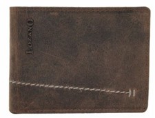 Geldbeutel Herren Leder Portemonnaie Querformat Geldbörse Braun Slim Wallet