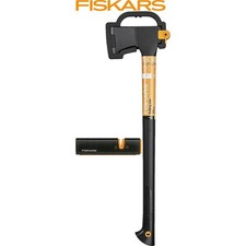 Fiskars Axt Set Fällbeil A18 65cm 1600 gr + Axt- und Messerschärfer Xsharp