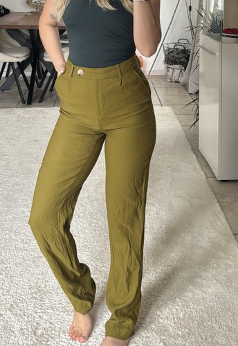 Zara hose khaki - zara, leinen