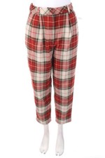 H&M Hose Bundfaltenhose Karo kariert D 36 rot