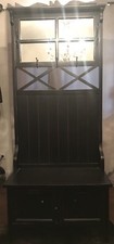 Garderobe mit Spiegel Sitzbank Vintage Shabby Chic Schwarz WIE NEU!!!