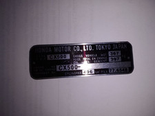 Typenschild Honda CX 500  ID-plate Schild s102 Motorrad cx500