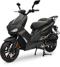 Bads schwarz/matt 125ccm Euro5 Sportlich Motorroller Scooter Kleinkraftrad Burno