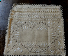 6 Platzmatten Sets Leinen Hardanger hochwertig