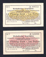 Hof - Verband Süddeutscher Textil-Arbeitgeber - 2,1 + 4,2 Pfg. Gold - 26.11.1923