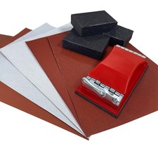 Handschleif Set 58-tlg.mit Schleifbock, Schleifschwämmen & Schleifpapier