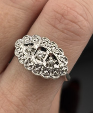 Süßer Vintage 14k Weißgold